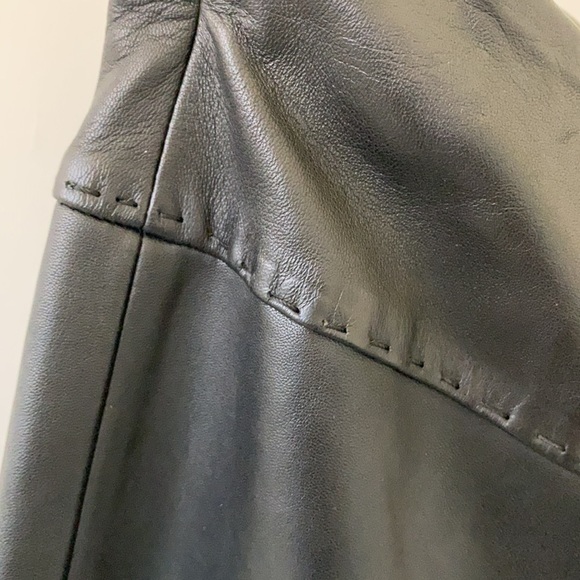 Y2K New VAKKO Vintage  Black leather pants NWT size 8 - Picture 3 of 9
